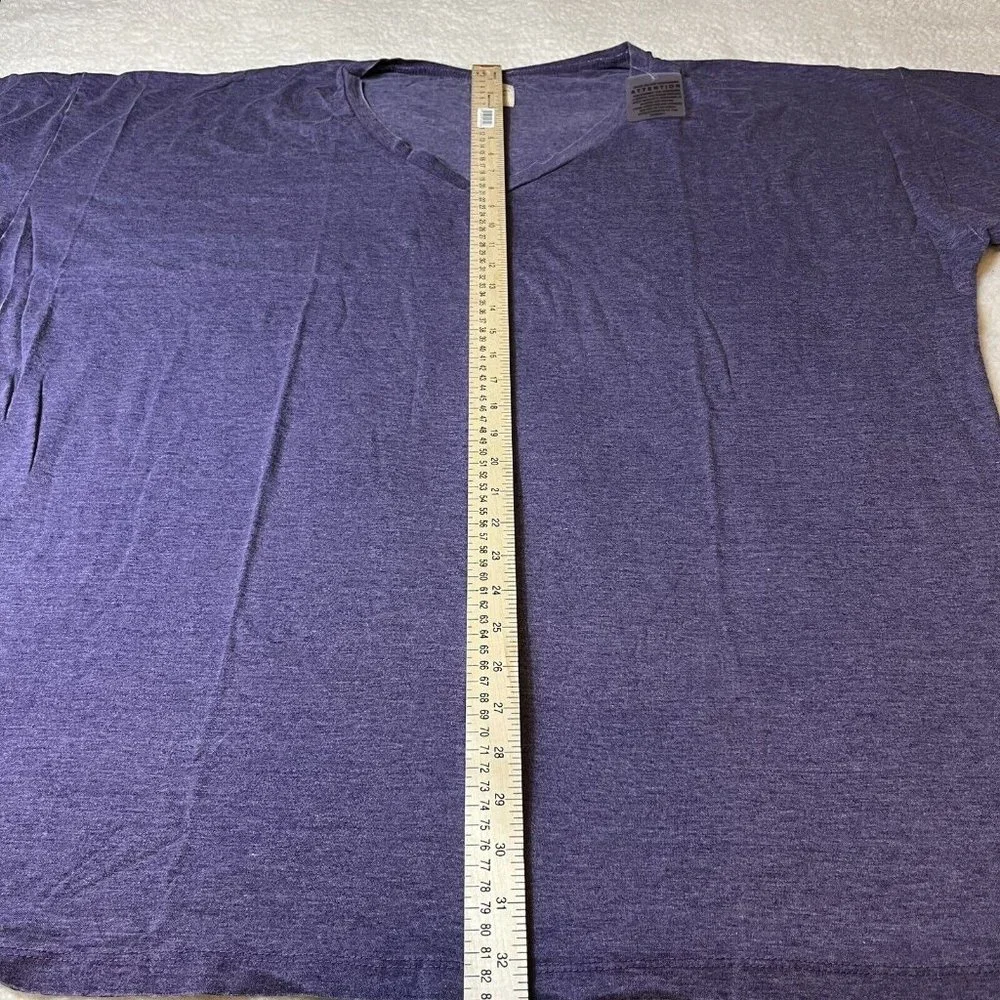Glitzy Girlz Lifestyle Dark Plum Purple V Neck Basic T Shirt Size 6X NEW NWT‎